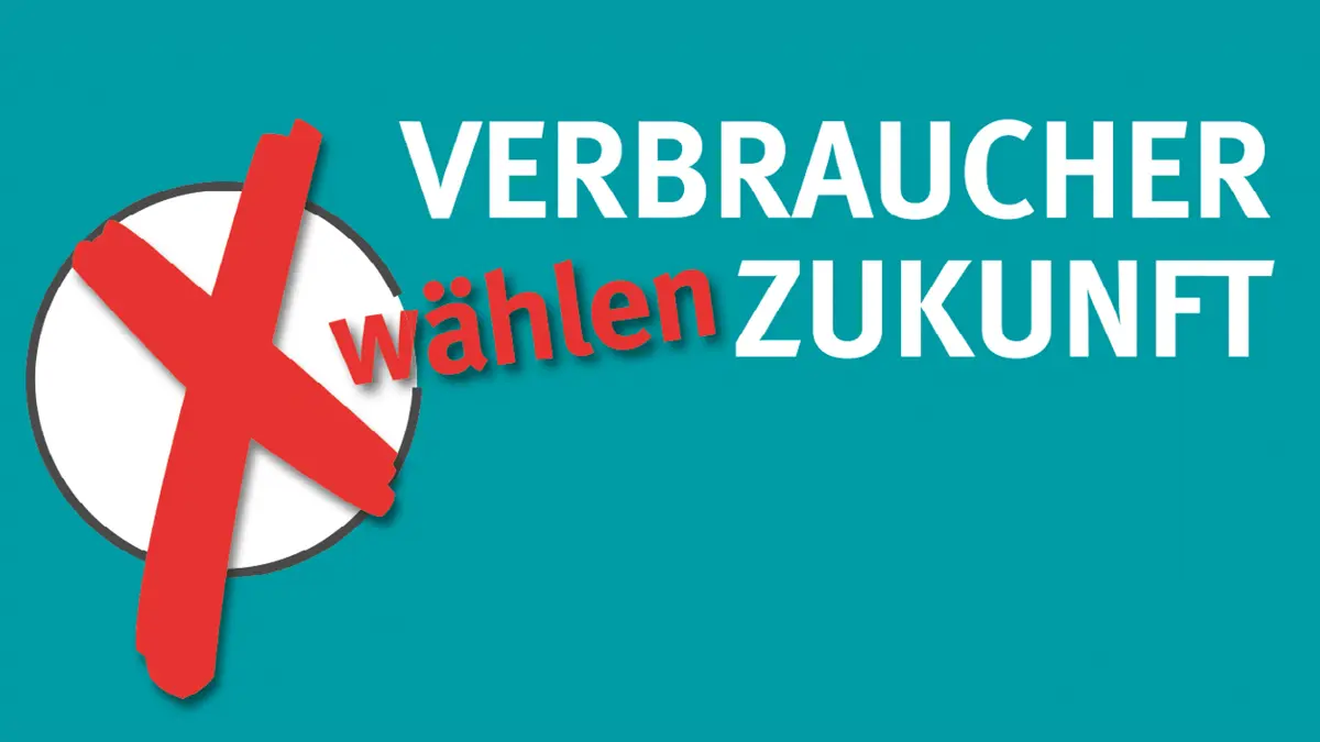 Ein Kreuz wie bei einem Wahlzettel vor blauem Hintergrund.