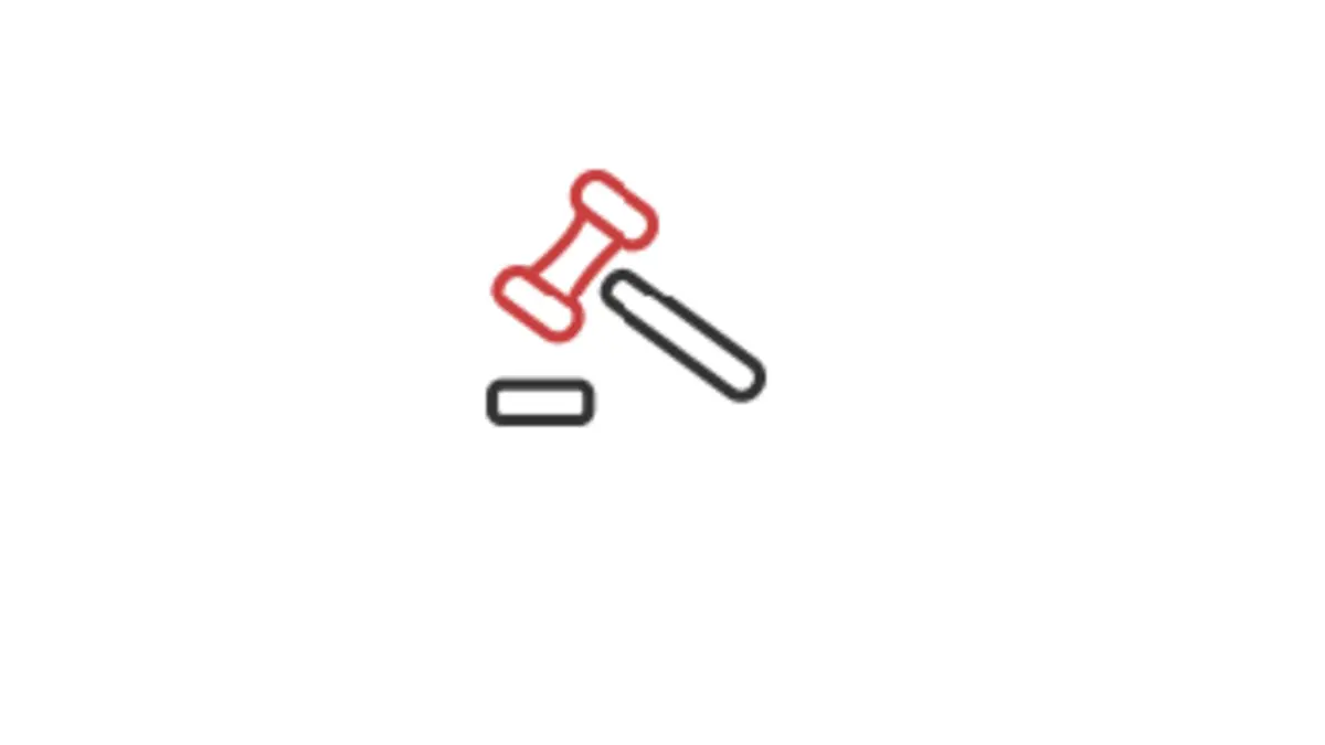 Icon weiß rot Service Urteile