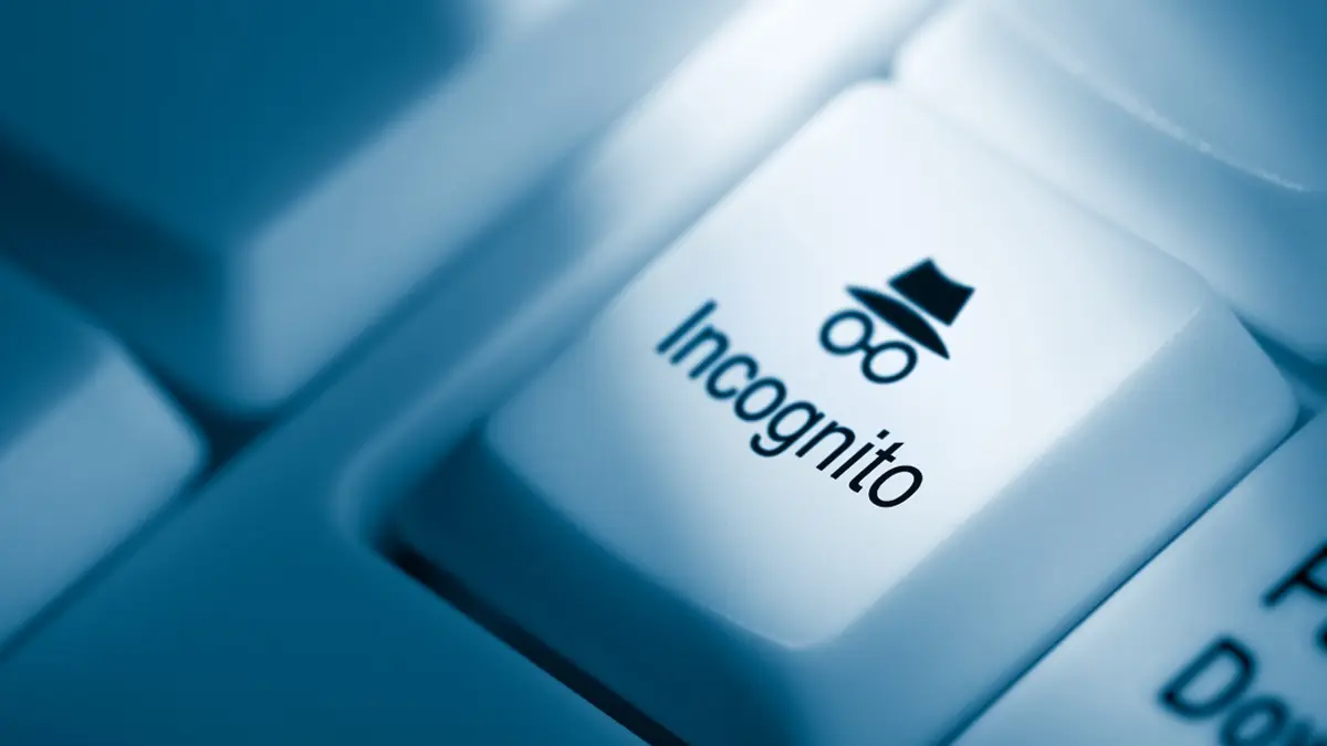 Taste mit der Aufschrift "Inkognito"