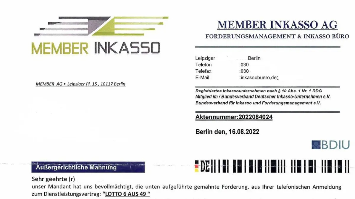 Ein offizieller Brief an jemanden, der allerdings gefälscht ist.
