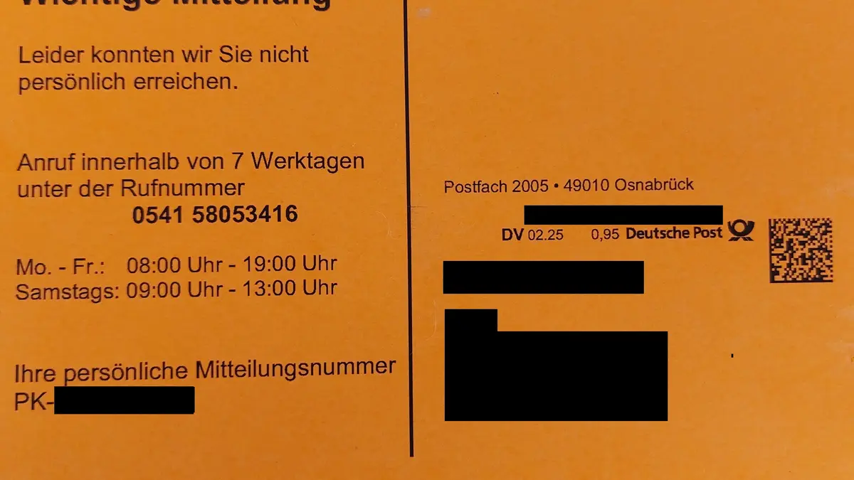 orange Postkarte Front