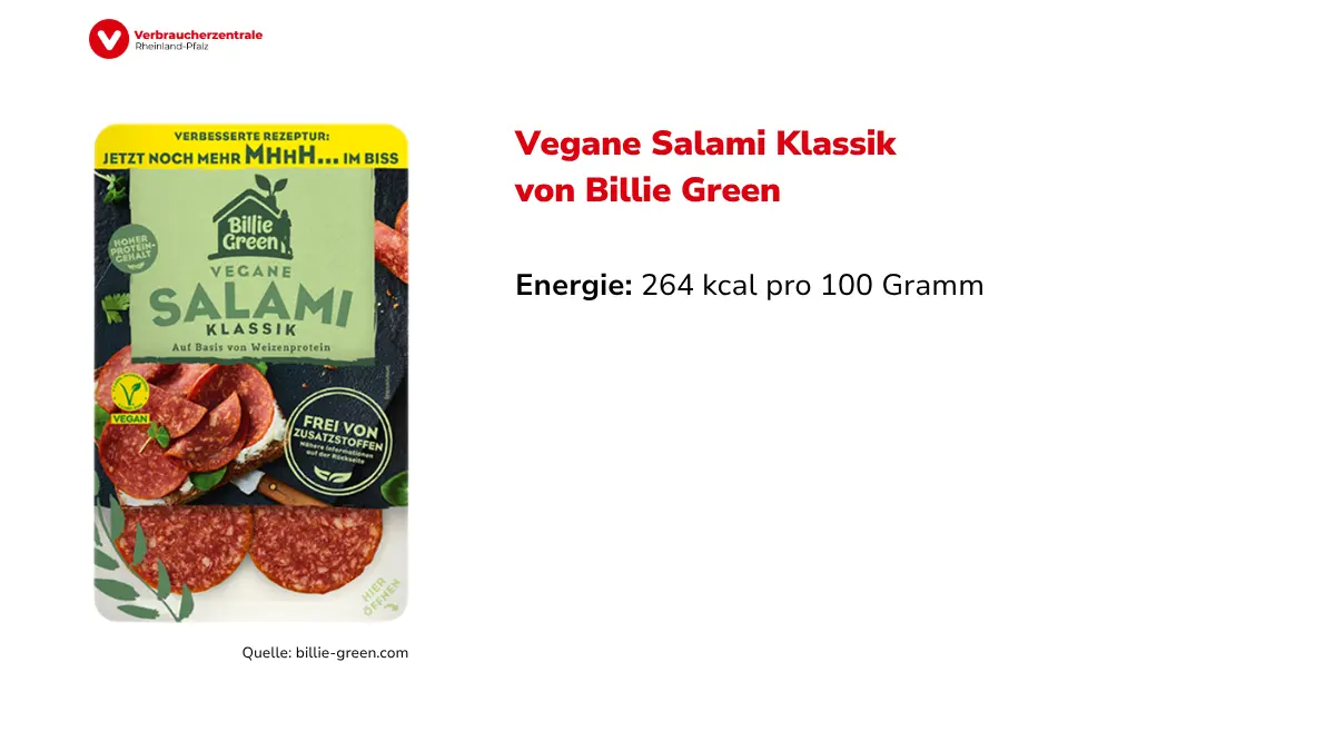 vegane Salami mit Energiegehalt