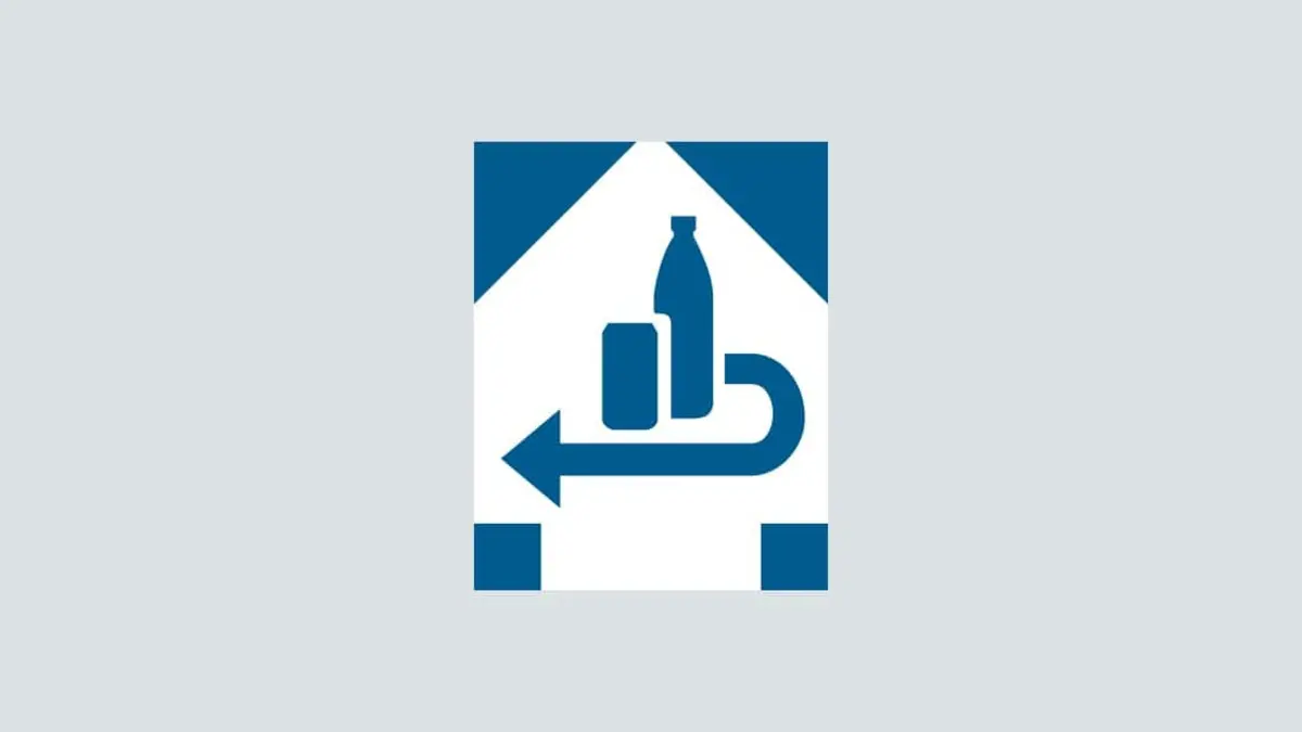 Pfandlogo, blau, eine dose, eine Flasche
