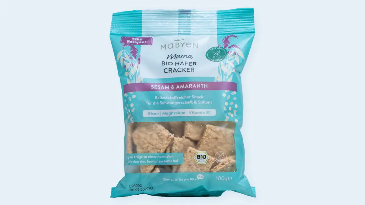 Abbildung Mabyen Mama Bio Hafer Cracker Sesam und Amaranth