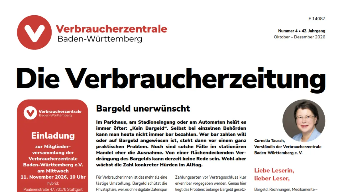 Titelseite der Verbraucherzeitung 4/26