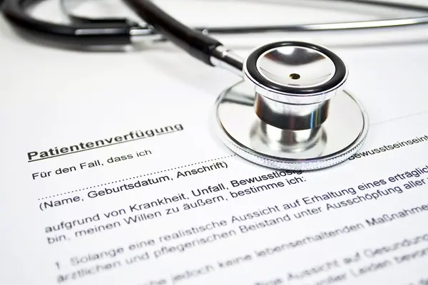 Nahaufnahme einer Patientenverfügung