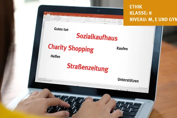 Computerbildschirm mit abgebildeten Wörtern