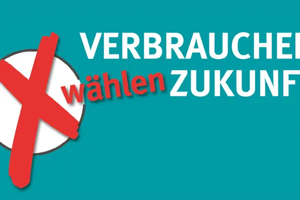 Ein Kreuz wie bei einem Wahlzettel vor blauem Hintergrund.