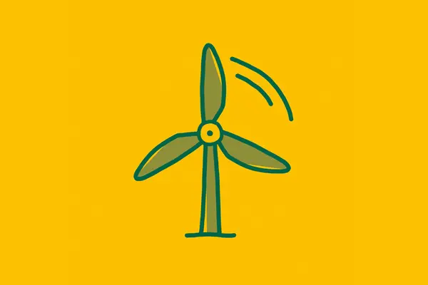 Grafik mit Windrad