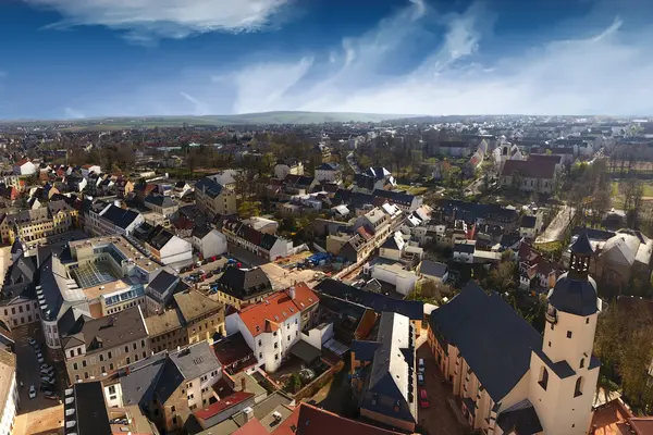 Sicht auf Glauchau aus der Luft