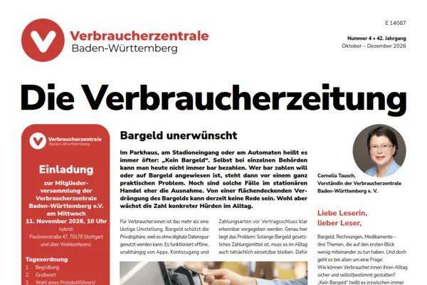 Titelseite der Verbraucherzeitung 4/26