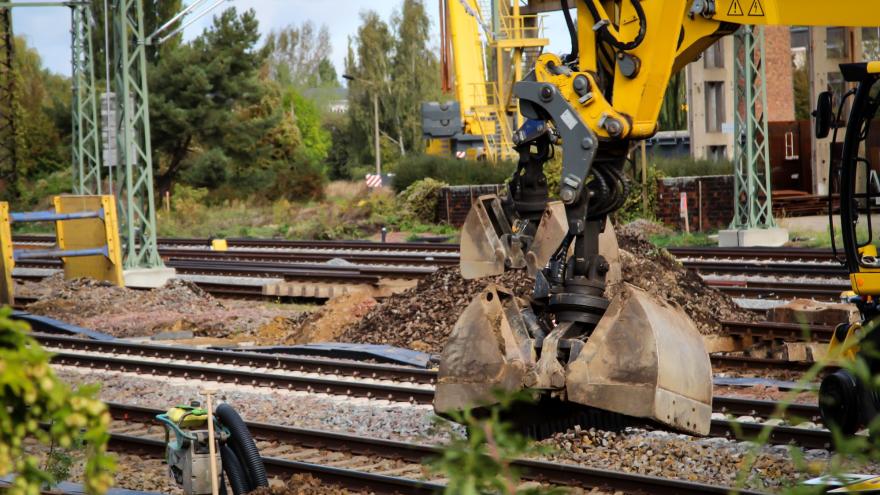 Baustelle an Bahngleisen