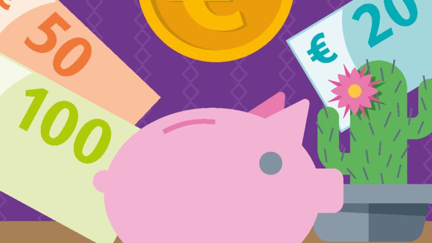 Sparschwein mit Geldscheinen