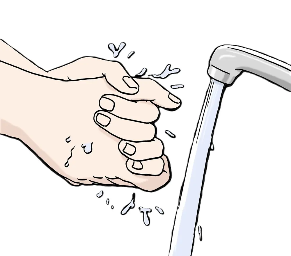 für leichte Sprache: Hände waschen unterm Wasserhahn
