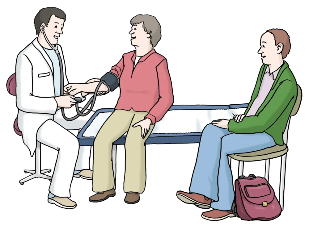 für leichte Sprache: Arzt behandelt Patient