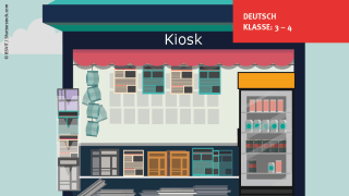 Kiosk mit Zeitschriften und weiteren Waren